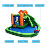 Castillo hinchable con tobogán y parque acuático sin soplador