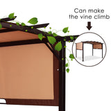 Cenador de pérgola exterior de 12 x 9 pies con toldos retráctiles