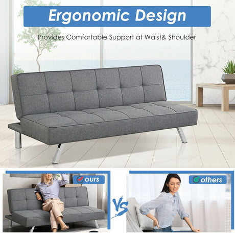 Sofá cama convertible de 3 plazas con esponja de alta densidad para sala de estar