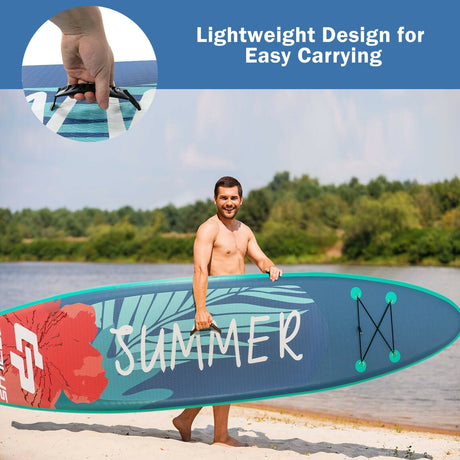 Tabla de paddle surf hinchable de 10 pies con mochila, correa y remo de aluminio