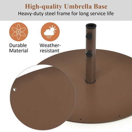 Base de sombrilla de acero para exteriores de 29.5 pulgadas para patio trasero y piscina