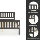Cama Plataforma de Madera Tamaño Completo con Cabecera