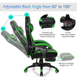 Silla gaming ajustable con reposapiés