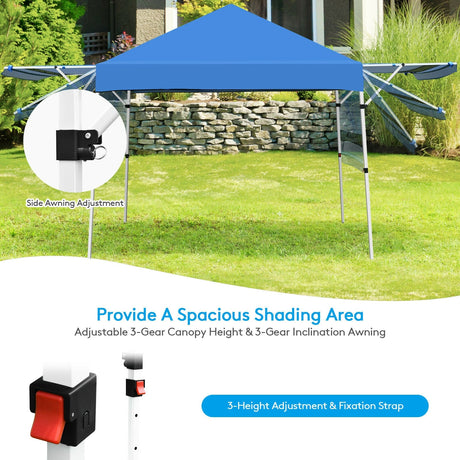 Carpa plegable de 17 x 10 pies con toldo instantáneo ajustable