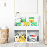Estantería infantil de madera Estantería con almacenamiento de juguetes para niños Organizador - Blanca