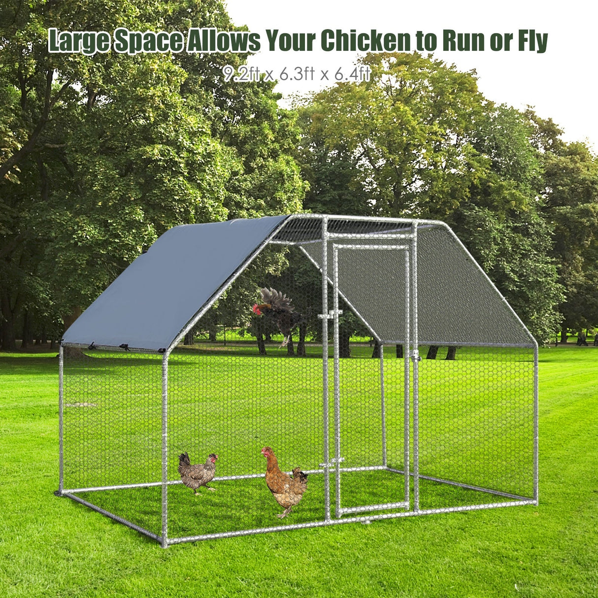 Corral Grande para Gallinas de 9.5 x 6.5 Pies
