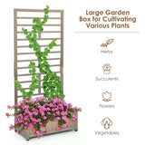 Maceta elevada con celosía para plantas trepadoras