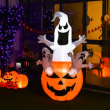 Decoración inflable de jardín de calabaza de Halloween de 1,8 m con luz LED incorporada