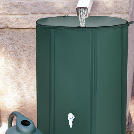 Tanque colector portátil de agua de lluvia de 100 galones con filtro de grifo