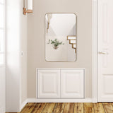Espejo de pared rectangular con marco metálico de 32 x 20 pulgadas