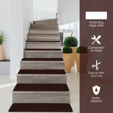 15 piezas de alfombras antideslizantes para escaleras de 30 x 8 pulgadas