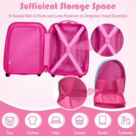 Juego de 2 piezas de equipaje de mochila de maleta ABS para niños