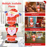 Decoración navideña doble de Papá Noel con luces de cadena y estacas para jardín con LED