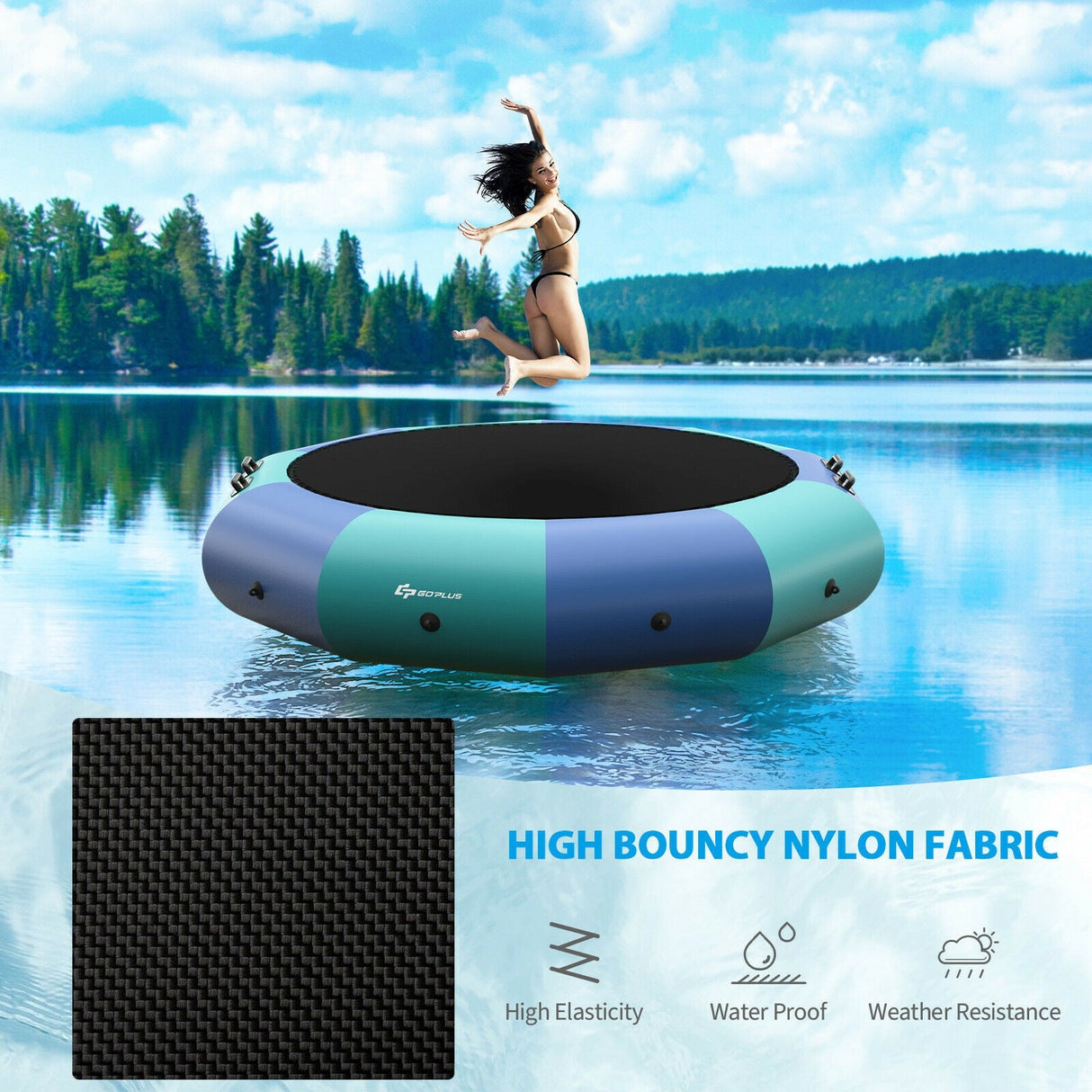 Trampolín hinchable con almohadilla salpicable de 10 pies