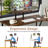 Mesa de escritorio para ordenador en forma de L reversible de 88,5 pulgadas con soporte para monitor