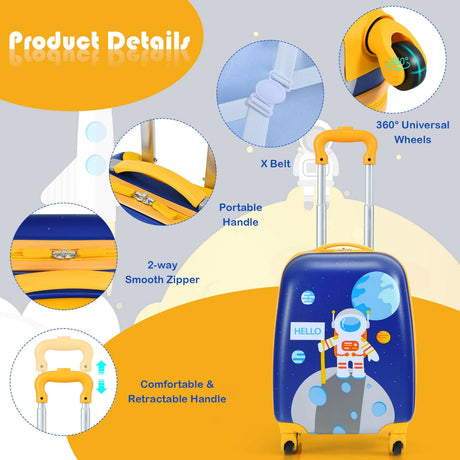 Juegos de equipaje de 2 piezas para niños con mochila y maleta para viajar