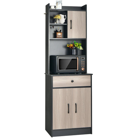Alacena de cocina de 3 puertas y 71 pulgadas con despensa, bufé, almacenamiento y estante ajustable