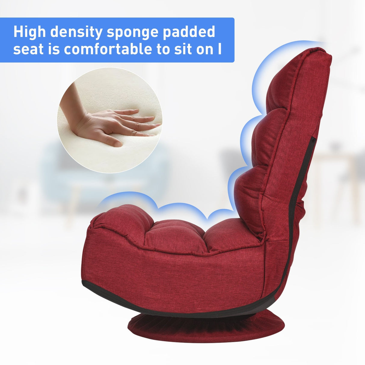 Silla de juego plegable de suelo de 5 posiciones