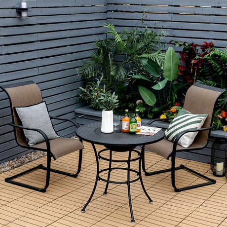 Mesa de Comedor con Brasero para Patio de 31.5 Pulgadas con Rejilla para Barbacoa