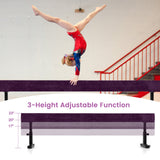 Viga de equilibrio de gimnasia alta y baja de 2,28 metros con 3 alturas - Morado