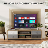 Mueble Moderno para TV de 55 Pulgadas con 2 Armarios de Almacenamiento para Televisores de hasta 60 Pulgadas