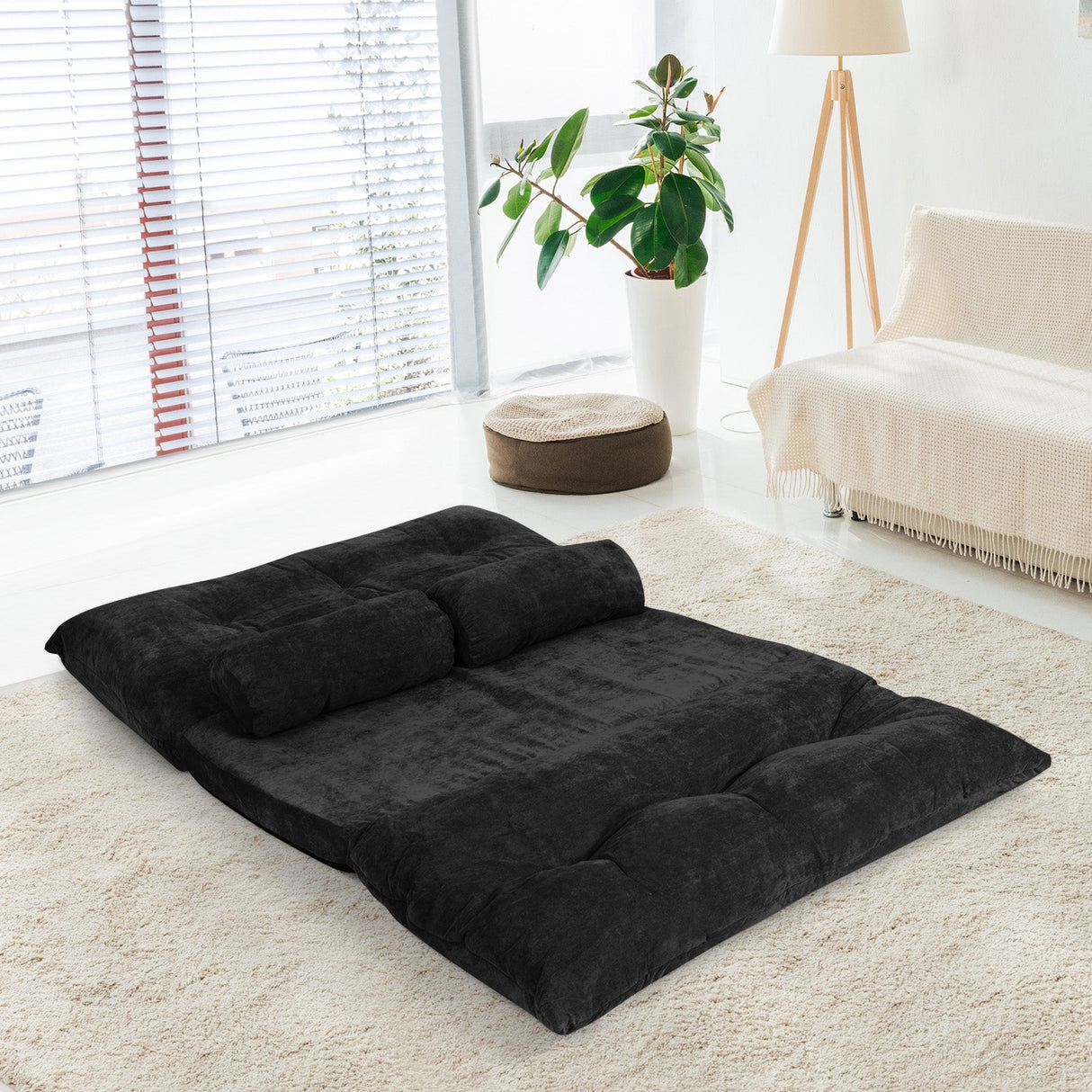 Sofá cama reclinable de 6 posiciones con 2 almohadas
