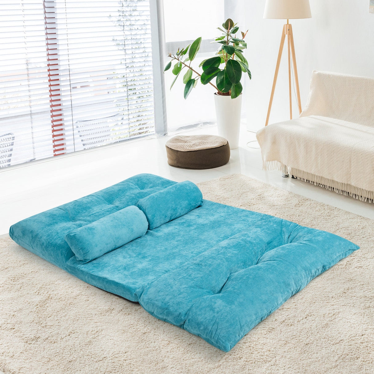 Sofá cama reclinable de 6 posiciones con 2 almohadas