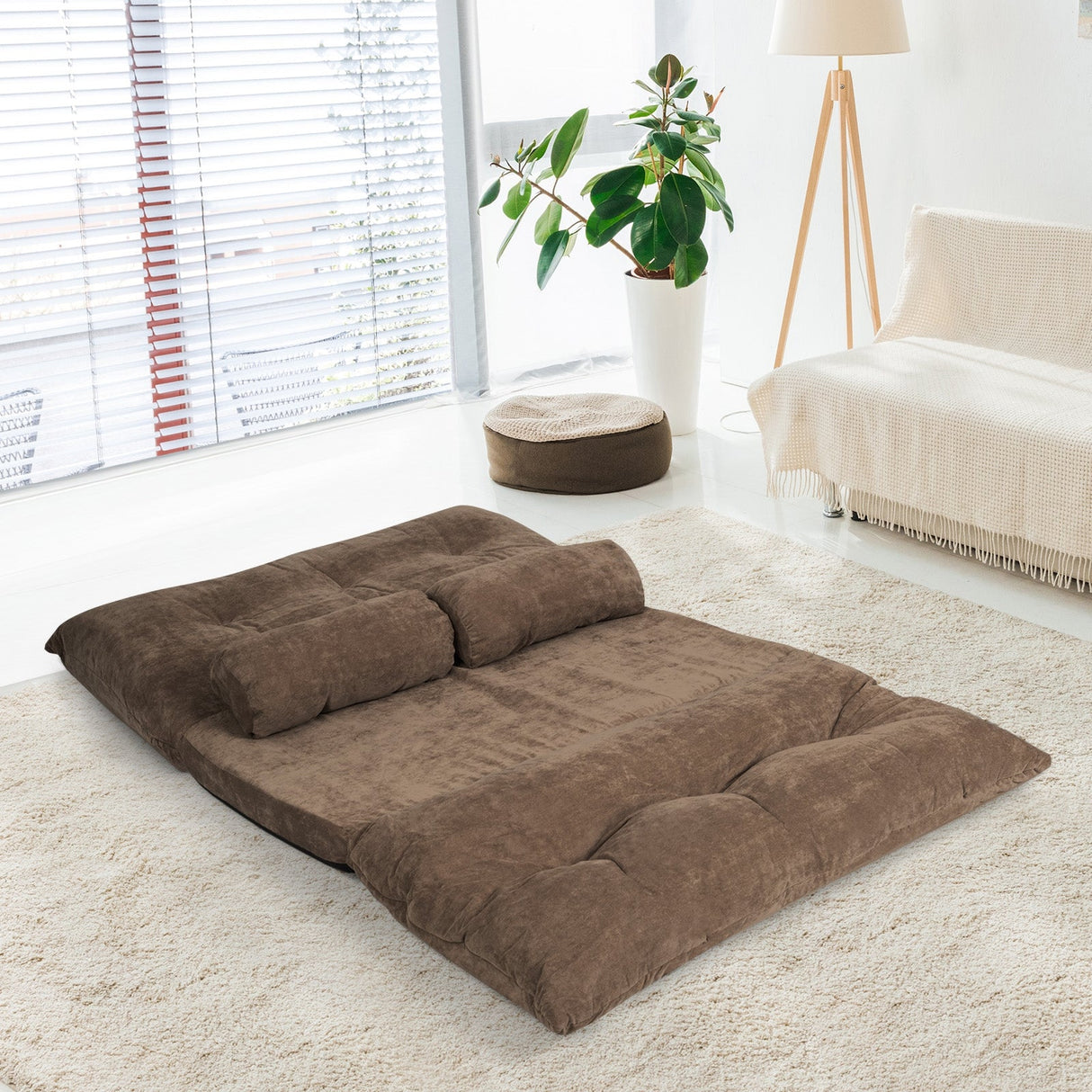 Sofá cama reclinable de 6 posiciones con 2 almohadas