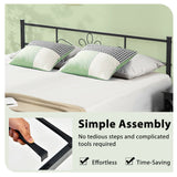 Estructura de cama de metal individual/matrimonial/Queen con cabecera y piecera