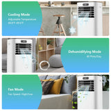 Acondicionador de aire portátil 3 en 1 de 8000 BTU con control remoto