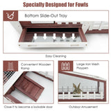 62 Inch Wooden Rabbit Hutch with Pull Out Tray