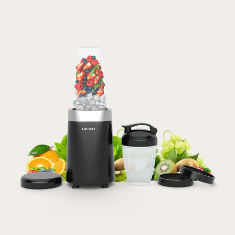 Batidora portátil de 1000 W con diseño de 6 cuchillas - Negra