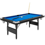 Mesa de billar plegable de 6 pies con juego completo de bolas - Azul