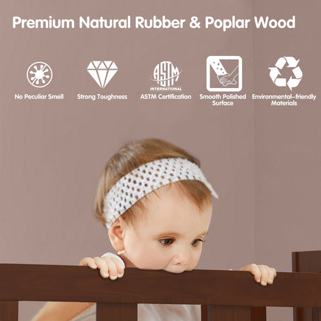 Mueble convertible 2 en 1 de madera para dormitorio infantil con barandillas de seguridad