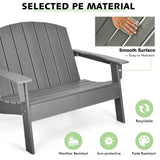 Sillón Adirondack de patio de HDPE para porche, jardín, patio trasero - Gris