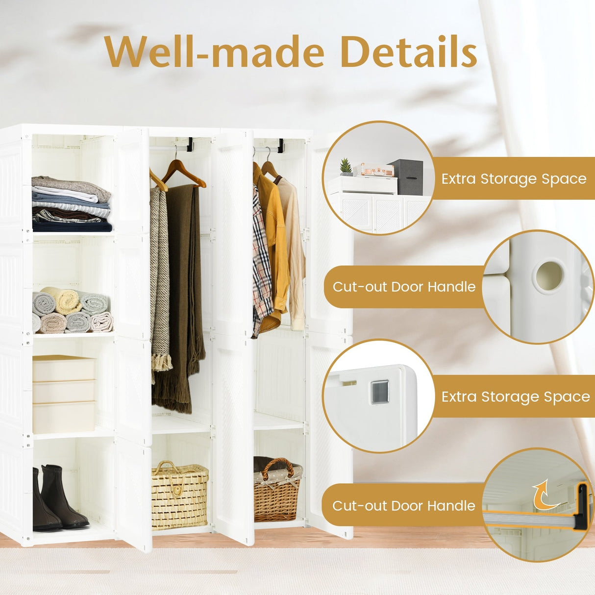 Organizador Plegable de Ropa para Armario con 8 Compartimentos