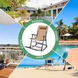 Sillón mecedora plegable liviano para exteriores con reposapiés