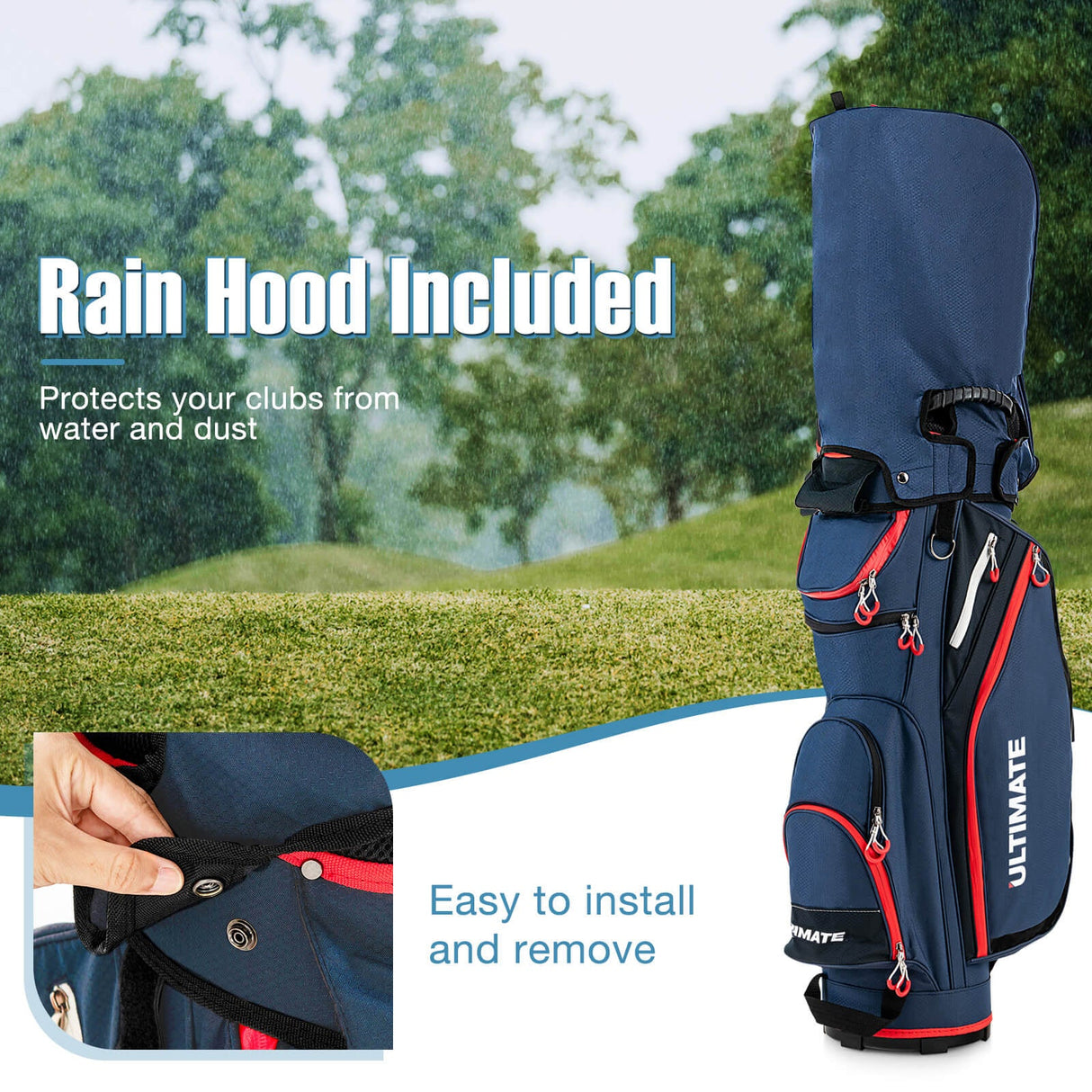 Bolsa de golf de 9.5 pulgadas con organizador superior de 14 divisiones