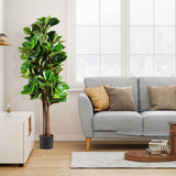Ficus Lyrata Artificial de 5 Pies con Maceta Decorativa