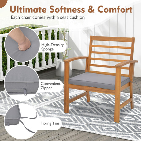 Juego de muebles de exterior de 3 piezas con cojines suaves
