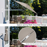 Paraguas de parasol inclinable, telescópico y plegable, de 2,4 metros, para montar en la pared