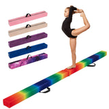 Barra de equilibrio de gimnasia plegable de 2.74 m con base antideslizante y marco de madera de pino