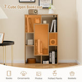 7-Cube Geometric Bookshelf Modern Decorative Open Bookcase