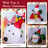 7 pies Papá Noel inflable montado en oso con bolsas de regalo de pingüinos y caja de regalo