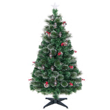 5/6/7 Feet Artificial Christmas Tree with Red Berries and Kerosene Lamps