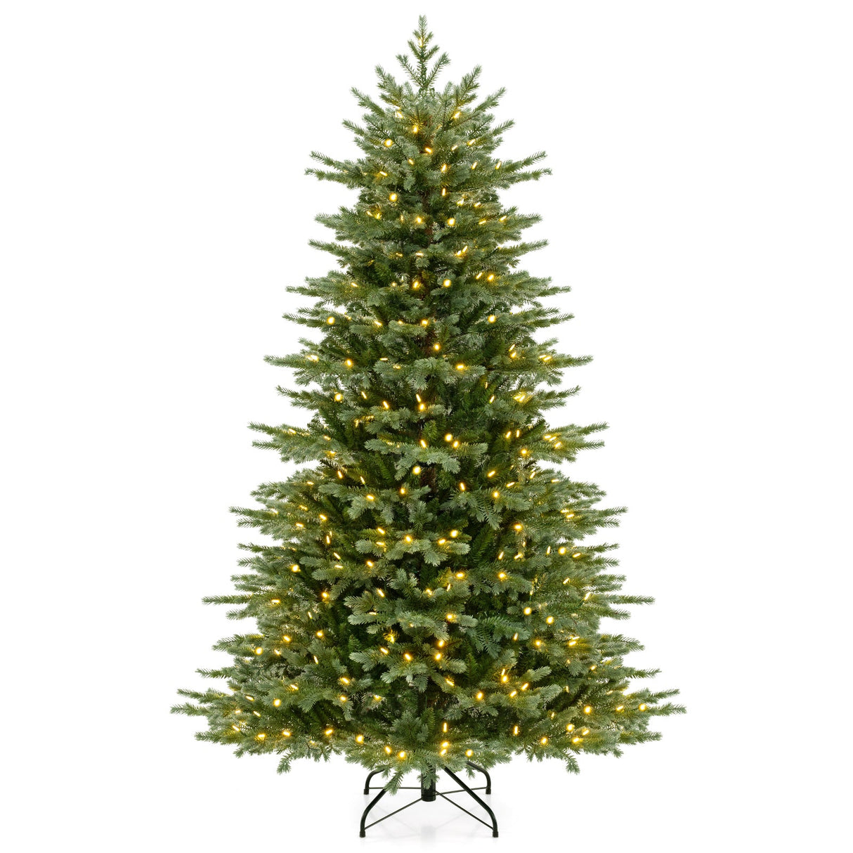 5/6/7 Feet Artificial Christmas Tree with 1426/2116/3156 Lush PVC and 200/300/400 Warm White LED Lights