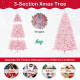 Árbol de Navidad artificial flocado de 2,13 m con 500 luces LED y 1200 ramas