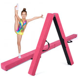 Barra de equilibrio portátil plegable de 7 pies con asas para gimnastas