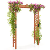 Pérgola de arco alto de madera para jardín de 7 pies para plantas