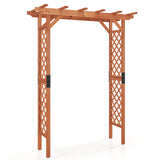 Pérgola de arco alto de madera para jardín de 7 pies para plantas